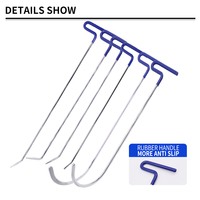 Outils de débosselage sans peinture (PDR) à tiges de poussée en acier au carbone avec mallette rigide pour la réparation de carrosserie automobile