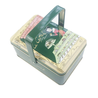 Boîte en fer blanc rectangulaire personnalisée de qualité alimentaire en gros, diverses tailles, boîte à lunch avec poignée pour le stockage alimentaire et l'emballage cadeau