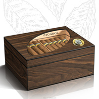 Humidor à cigares en bois pour le stockage de 50 à 65 cigares avec double humidificateur et plateau amovible