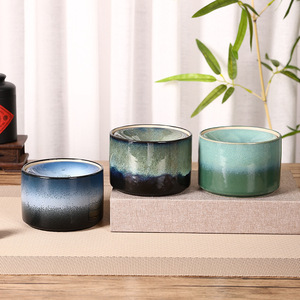 Cendrier en céramique Mystic Arts, glaçure bleu-vert, pour bureau, salle de thé, vase décoratif artisanal 8004C - Product Image 1