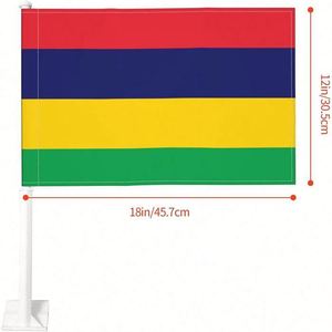 Bandera de Mauricio para Ventana de Auto, Decoración de Alta Calidad con Doble Costura, en Poliéster, Gran Venta - Product Image 4
