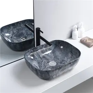 Wholesale Sanitary Wares Modern Lavabo Bowl Countertop Marble Hand Wash Basin Ceramic Bathroom Marble Sink