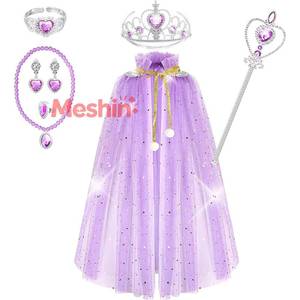 Magnifiques capes de performance en tulle avec accessoires pour filles, idéales pour le cosplay d'Elsa à Halloween - Product Image 1