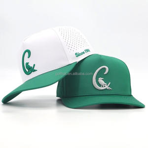 Premium 5 Panel Custom Laser Cut Perforate Golf Hat Silicone Logo Men Women Quick-Dry Breathable Adjustable Sports Baseball <b>Caps</b> - Product Image 1