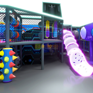 Aoleao Aire de jeux intérieure sur le thème de l'espace, piscine à balles, toboggan, fusée d'escalade pour enfants, 500 kg, jeux souples, certifiée CE TUV - Product Image 2