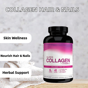 Comprimés de Super Collagène, Vitamine C et Biotine pour la Santé des Cheveux et des Ongles, Complément Herbal pour Adultes, 60 Comprimés, Capsules de Collagène - Product Image 2