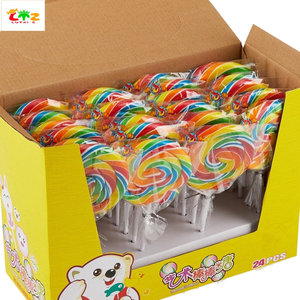 Tablero ondulado para aperitivos para niños, 50g, piruleta de arcoíris grande, caramelo duro con sabor a fruta, venta al por mayor, chocolates, dulces en embalaje de bolsa - Product Image 2