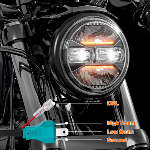 Faro LED de 5-3/4 5.75 Pulgadas para Dyna Street <span class=keywords><strong>Bob</strong></span> Super Wide Glide Low Rider Night Rod Train Softail Deuce Custom Sportster Iron 883 - Product Image 4