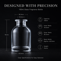 Flacon de parfum en verre transparent de luxe 100 ml, rechargeable, pour bâtonnets diffuseurs et diffusion d'aromathérapie