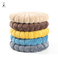 Coussin de siège rond beige super doux et confortable en forme de biscuit, coussin de chaise, coussins de sol Tatami pour le yoga, le salon, le balcon, le bureau
