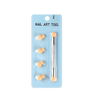 Kit de 4 pinceaux à ongles avec manche diamanté, double embout, pour le nail art ombré et le gel - Product Image 1