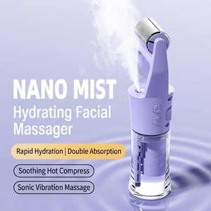 Nouvel appareil portable d'hydratation de la peau 3 en 1, brume nano, vibration sonique, chaleur, masseur facial, rouleau facial thermique intelligent pour les soins de la peau - Product Image 2