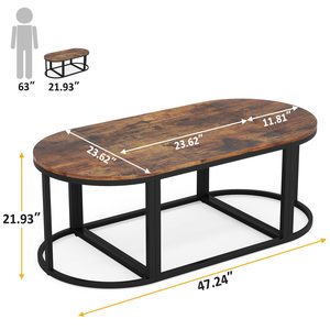 American-style minimalist steel and wood structure living room coffee <b>table</b> set, <b>sofa</b> side <b>table</b>, corner <b>table</b>, - Product Image 2