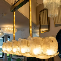 Lustre moderne en verre de Murano italien, effet vague d'eau, pour salle à manger, décoration de galerie, luminaires suspendus