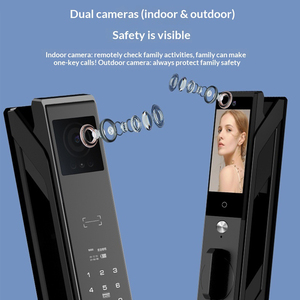 Interphone vidéo intelligent TUYA avec reconnaissance faciale et palmaire, écran 4,5 pouces 1080P, serrure de maison entièrement automatisée avec 2 batteries et 3 caméras - Product Image 2