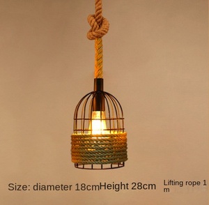 Lustre d'art en fer de style industriel vintage, personnalité créative, conduite d'eau, corde de chanvre, suspension pour bar, café, table à manger - Product Image 6