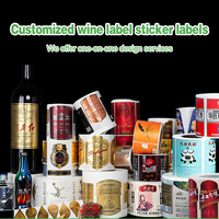 Etiquetas Personalizadas para Botellas de Vino, Bebidas y Cerveza, Papel Recubierto Autoadhesivo, Resistente al Agua, con Estampado en Caliente, Laminado UV, Fabricante de Rollos
