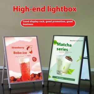 Caja de luz publicitaria LED retroiluminada de doble cara, delgada, de pie, para publicidad de alimentos - Product Image 6