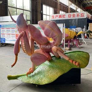 Zigong lézard bleu personnaliser <span class=keywords><strong>la</strong></span> décoration de parc de grande taille simuler des insectes animatroniques <span class=keywords><strong>orchidée</strong></span> <span class=keywords><strong>mante</strong></span> pour l'exposition - Product Image 3