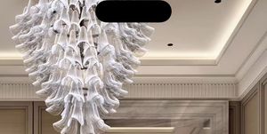 <span class=keywords><strong>Lampadario</strong></span> Grande in Vetro di Murano Stile Europeo, Decorazione di Lusso a Petali Color Ambra per Soggiorno, Corridoio, <span class=keywords><strong>Ingresso</strong></span> e Scale - Product Image 5