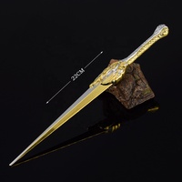 Film magique Seigneur des Anneaux Elfes Exclusif Épée Or Équipement Métal Artisanat Épée Porte-clés Cadeau 22cm