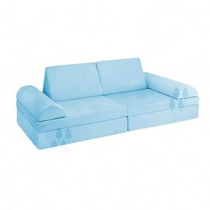 Canapé bébé moderne en tissu, siège de sol antidérapant pour nourrissons, coussin doux et lavable pour activités des tout-petits, salon et chambre - Product Image 6