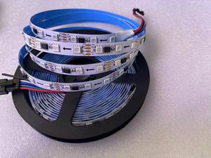 4-dây 5M 12V ic16703 RGB <span class=keywords><strong>LED</strong></span> Strip 5050 SMD địa chỉ 60LEDs/M <span class=keywords><strong>LED</strong></span> pixels 1 IC kiểm soát 3 <span class=keywords><strong>LED</strong></span> 16703 ip30 trắng đen PCB - Product Image 2