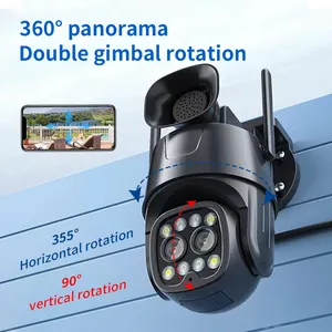 6MP 8MP Outdoor Dual Lens Drahtlose IP-Kamera CCTV ICsee Wifi Dual Ball Maschine Verbindungs kamera 4K Dual Lens ptz Netzwerk kamera