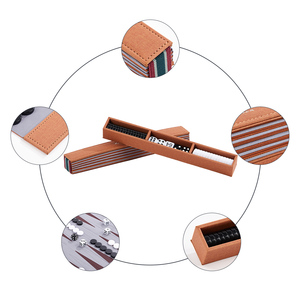 Trong Kho Thiết Kế Mới Du Lịch Có Thể Gập Lại Xách Tay Vải Cờ Vua Trò Chơi Thiết Lập Handmade Cao Cấp Sang Trọng Cuộn Up Da Backgammon - Product Image 3