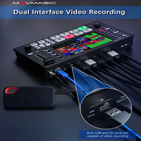 Movmagic M4S Mezclador de Video SDI/4K HD de 5 Canales con Vista Múltiple, Construcción Metálica para Transmisión en Vivo, Compatible