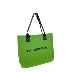 Grosir kustom Logo Fashion tas tangan wanita merasa membawa tas belanja tas Tote dengan pegangan