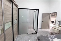 Bain de rêve Salle de douche en acier inoxydable écologique Écran de douche à ligne droite sur mesure Séparation sèche et humide Porte coulissante