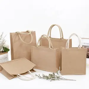 Custom Jute Bags Natural Eco Friendly Beach Shopping Jute Tote Bags Wholesale