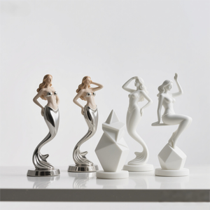 Statue en polyrésine de <span class=keywords><strong>sirène</strong></span> en gros-Figurine de <span class=keywords><strong>sirène</strong></span> mythique pour collectionneurs de fantaisie, sculpture en résine durable - Product Image 2