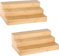 Étagère à épices à 3 niveaux pour rangement et organisateur de cuisine Étagère à épices en bambou pour armoire