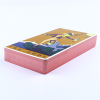 Cartes de tarot personnalisées avec impression dorée, bordure or rose, papier de haute qualité, avec boîte pour usage familial