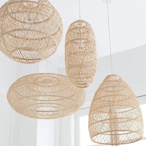 Lampe suspendue en rotin naturel de style chinois <span class=keywords><strong>vintage</strong></span> pour salon, salle à manger, éclairage de ferme - Product Image 3