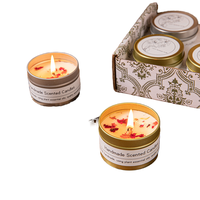 Bougie parfumée de luxe avec logo personnalisé, 100% cire de soja naturelle, pot en métal, respectueuse de l'environnement, pour la décoration de la maison, cadeaux de Noël et du Nouvel An