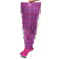 Nouvelles Bottes Sexy à Franges au-dessus du Genou de 6 Pouces, Style Gothique, Plateforme, Bout Ouvert, pour Danseuses de Pole Dance et Modèles de Nuit
