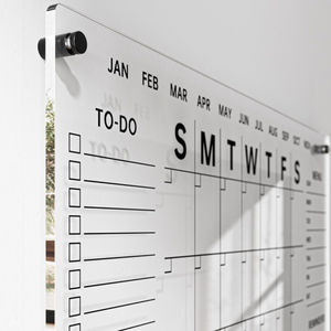 Personnalisé Home Office Standoff Vis Marqueurs <span class=keywords><strong>Clair</strong></span> Année Hebdomadaire Mensuel Planning Tableau Acrylique Calendrier Mural avec Effaçable à Sec - Product Image 2