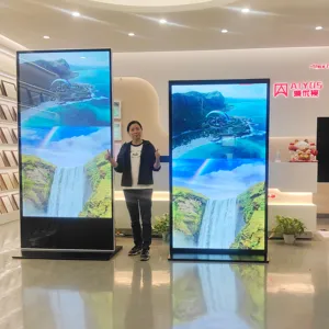 Floor Standing 75 Inch 4K Full Screen Android WiFi Advertising Digital Signage Kiosk