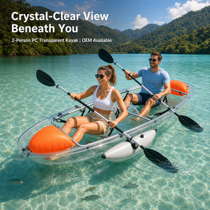Kayak transparent robuste <span class=keywords><strong>en</strong></span> tandem pour <span class=keywords><strong>2</strong></span> adultes, <span class=keywords><strong>en</strong></span> polycarbonate, pour sports nautiques et séances photo <span class=keywords><strong>de</strong></span> mariage - Product Image 2