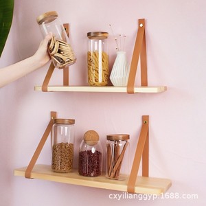 Estante de pared de madera estilo nórdico, 70x19cm, 60x19cm, 50x16cm, 42x12.5cm, rectangular, 3 niveles, para sala de estar o entrada - Product Image 3