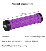 Puños de Silicona ODI MTB para Bicicletas BMX y de Montaña, 13.5cm, Diámetro Interior de 2.2cm - Accesorios para Bicicleta