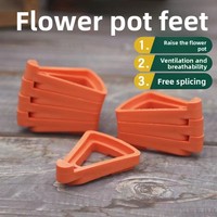 Alas Pot Bunga Plastik dengan Kaki yang Dapat Disesuaikan, Ventilasi, Pencegah Akibat Akar Busuk, Baki Bawah, Penyangga Segitiga