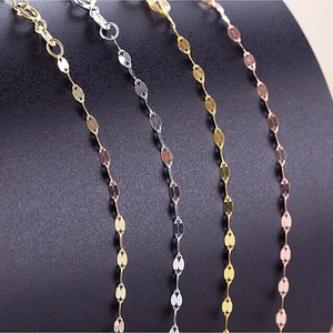 Collar de Oro Macizo Puro de 18K AU750 con Labios de Doble Hoja para Mujer Cadena de Clavícula 18 Pulgadas 45 cm Alto Brillo Gran Venta Color Opcional - Product Image 4