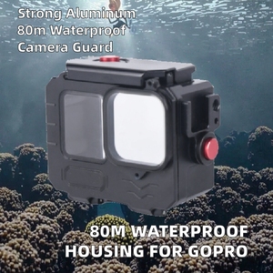 Boîtier de plongée sous-marine en aluminium pour <span class=keywords><strong>GoPro</strong></span> Hero 9 10 11 12 13 Black, étanche jusqu'à 80 m, cage de protection, vente en gros - Product Image 2