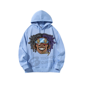 Sudadera con Capucha Personalizada TOOHOO, Estampado Puff, 500GSM, Corte Holgado, Estilo Urbano para Hombre, Vintage, Lavada, Hombros Caídos - Product Image 2