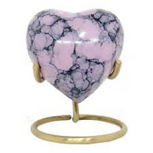 Urne funéraire pour adulte vert mat style américain coeur et fleur gravé souvenir avec support en métal pour le mémorial des cendres - Product Image 5