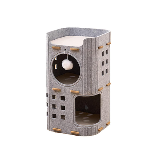 <span class=keywords><strong>Casa</strong></span> para Gatos de Fieltro de Poliéster Cuadrada, Estilo Art <span class=keywords><strong>Deco</strong></span>, Cerrada y Cálida, Cama Tipo Cueva para Gatos de Interior - Product Image 5